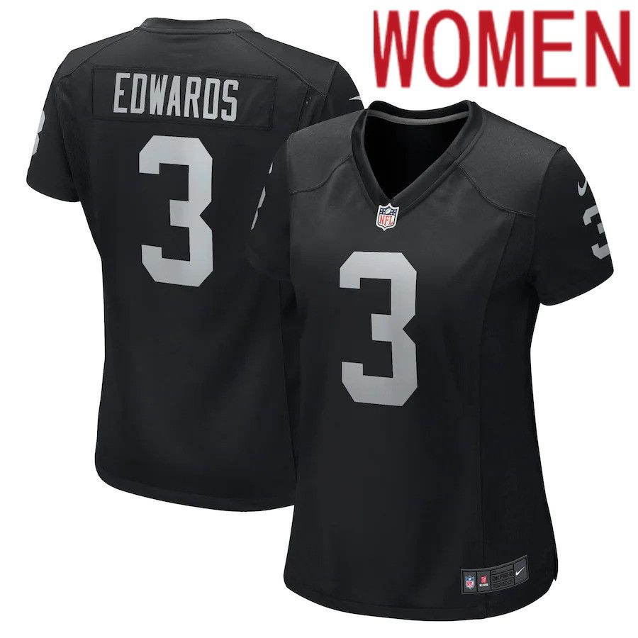 Women Las Vegas Raiders #3 Bryan Edwards Nike Black Game Player NFL Jersey